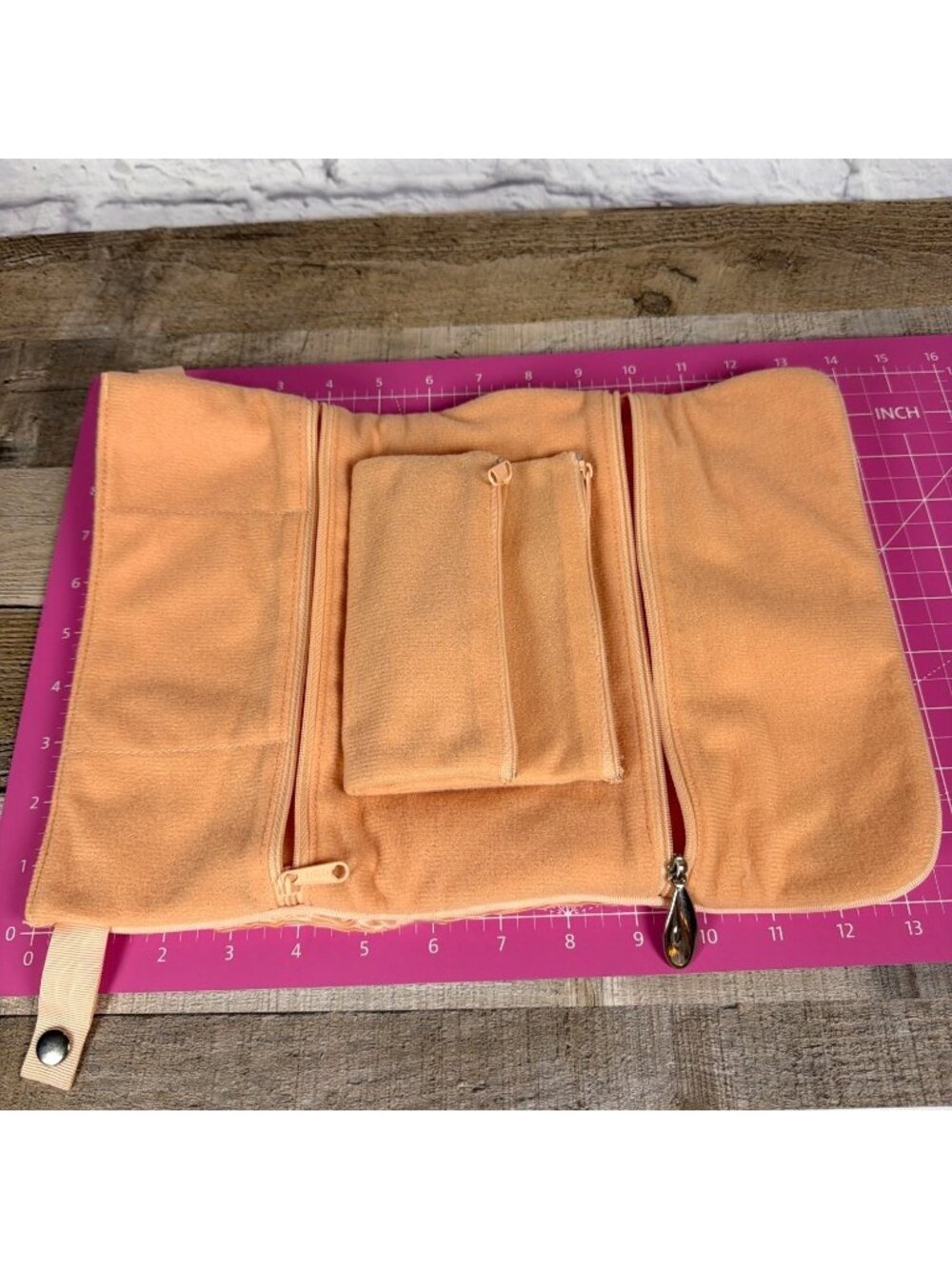 VTG Luxury Karl Lagerfeld Travel Vanity Cosmetic Jewelry Organizer Roll Clutch - Picture 15 of 16